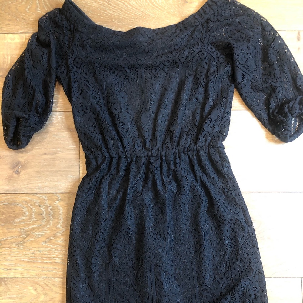 black across the shoulder dress